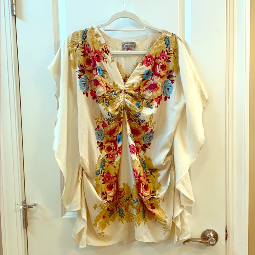 Baraschi from Anthropologie Silk Floral Tunic
